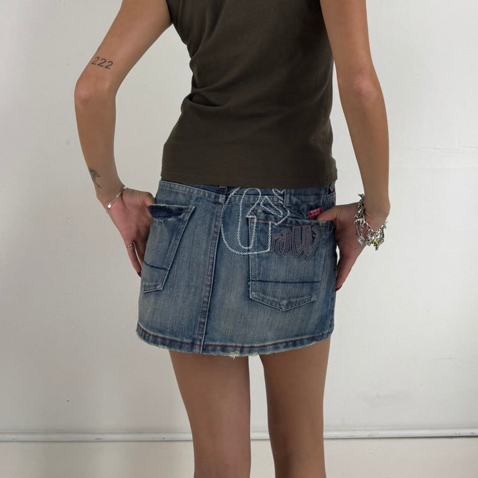 Vintage Y2K Sixty Mini Skirt - Women's Denim (M)