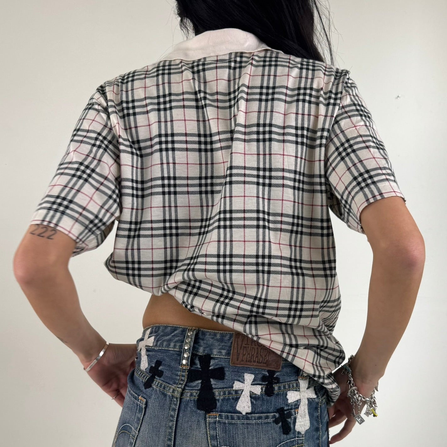 Vintage Burberry Polo Shirt - Women's Plaid (M)