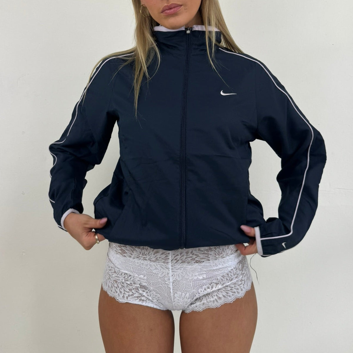 Vintage Nike Spray jacket - Women's Navy Blue (M)