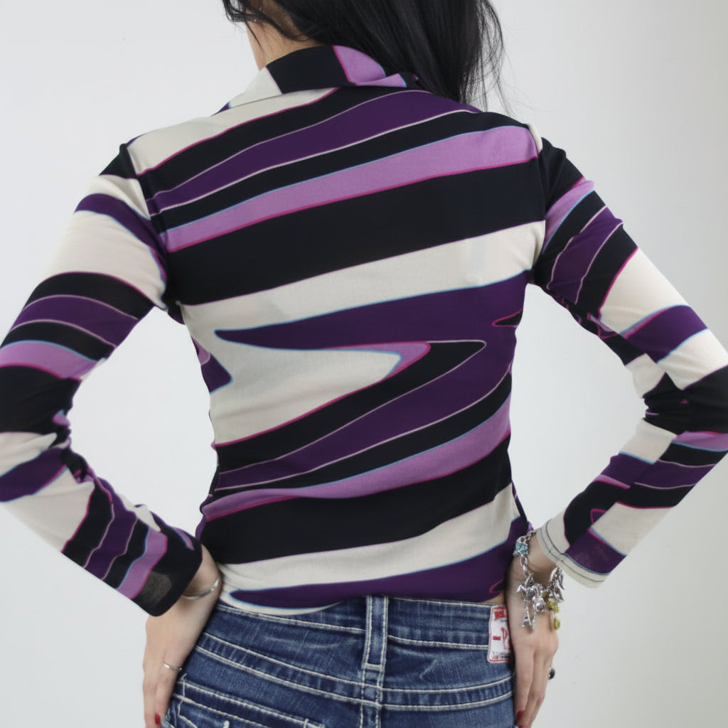 Vintage Y2K Morgan Collared Shirt - Women's Purple (M)