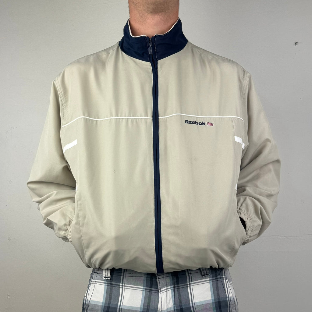 Vintage Reebok Spray Jacket - Men's Beige (M)