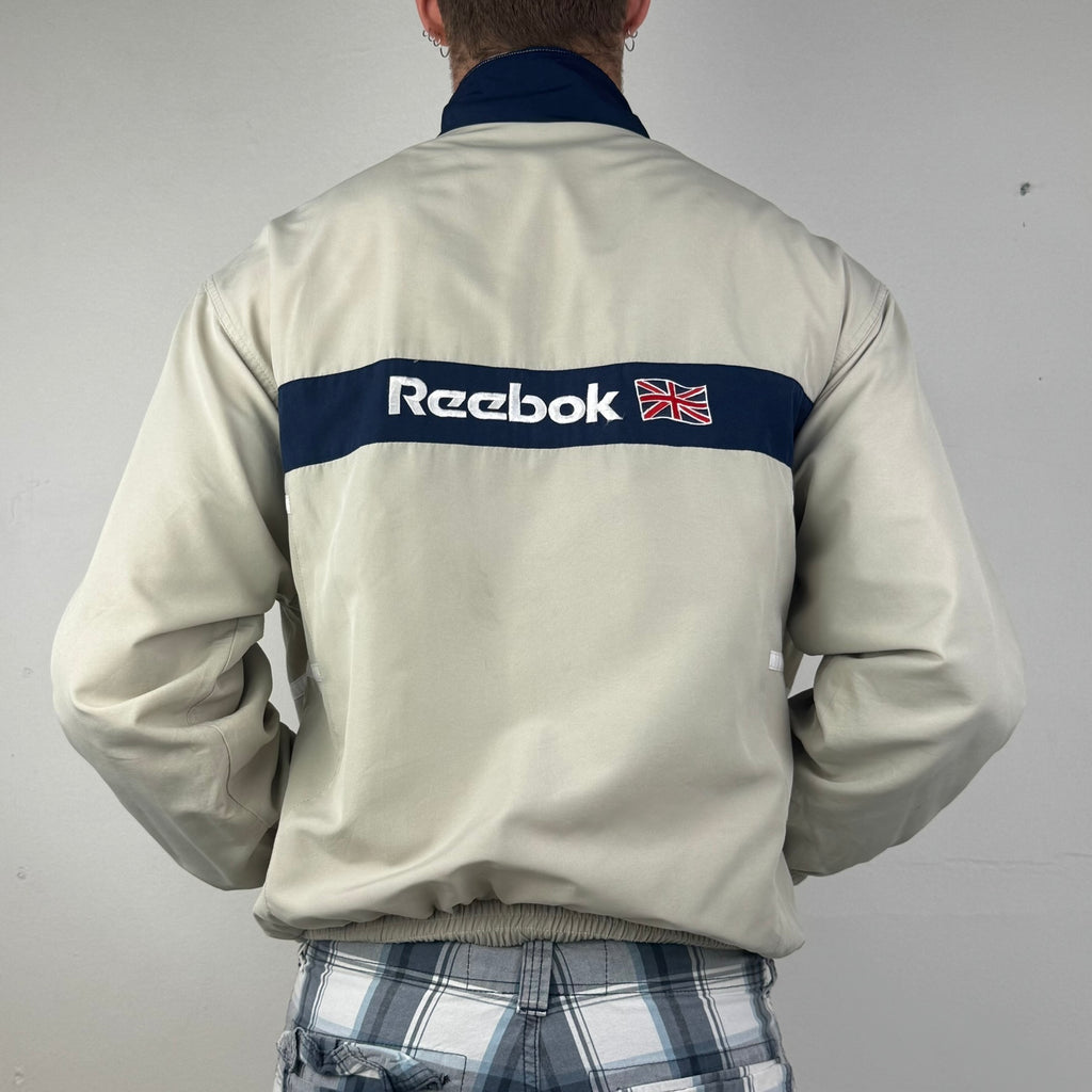 Vintage Reebok Spray Jacket - Men's Beige (M)