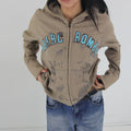 Vintage Y2K Abercrombie & Fitch Zip Hoodie - Women's Brown (L)