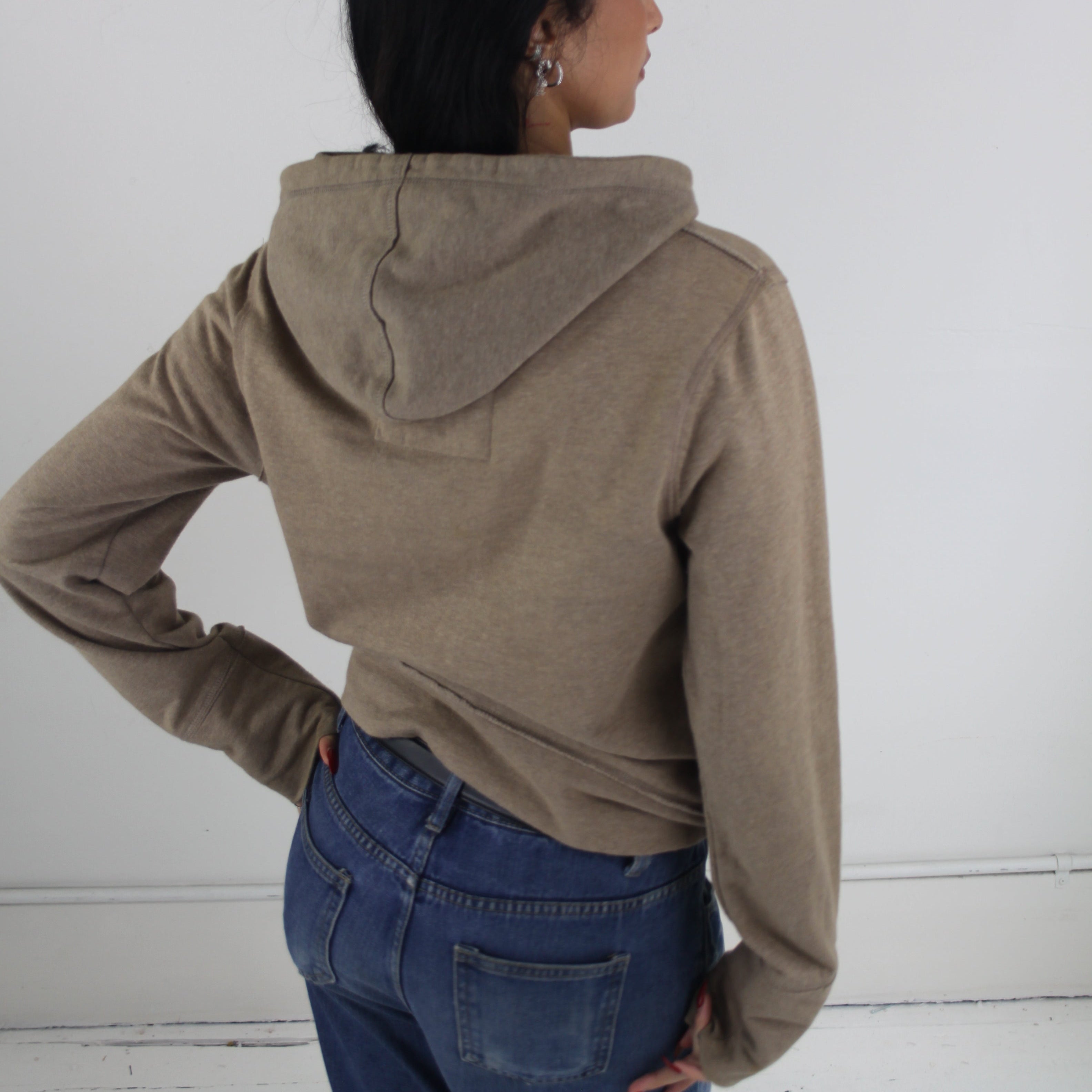 Vintage Y2K Abercrombie & Fitch Zip Hoodie - Women's Brown (L)