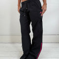 Y2K Adidas Track Pants - Women's Black & Pink (L)