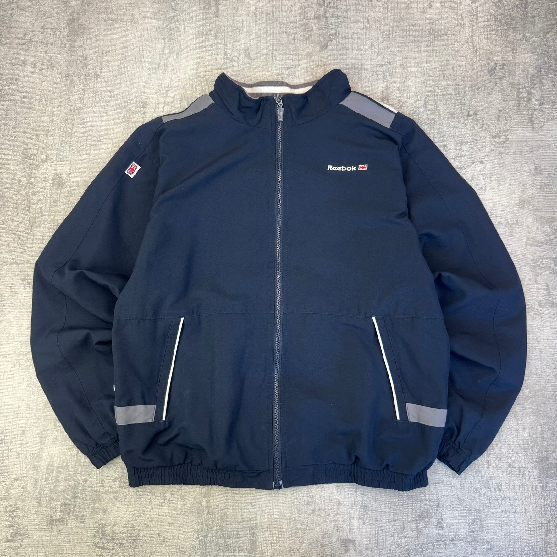Vintage Reebok Spray Jacket - Women's Navy Blue (XL)