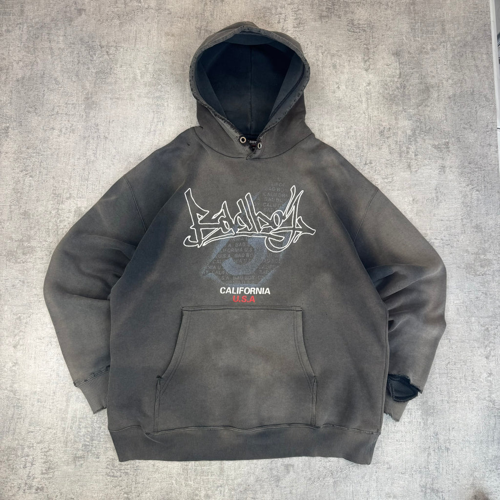 Vintage Bad Boy Fader Hoodie - Men's Grey (L)
