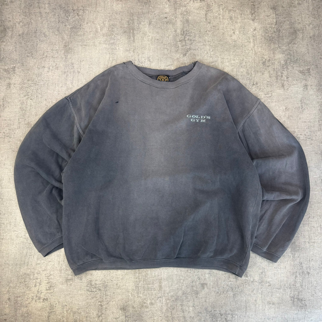 Vintage Gold's Gym Crewneck Fader - Men's Grey (M)